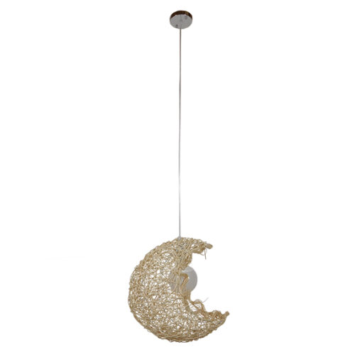 GloboStar® GLOBOSTAR® CRESCENT 01222 Vintage Κρεμαστό Φωτιστικό Οροφής με Ντουί 1 x E27 AC 220-240V IP20 - Μπεζ - Μ30 x Π20 x Υ35cm