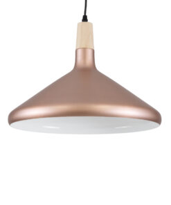 GloboStar® GLOBOSTAR® FELICITA 01223 Μοντέρνο Κρεμαστό Φωτιστικό Οροφής με Ντουί 1 x E27 AC 220-240V IP20 - Χάλκινο & Λευκό - Μ40 x Π40 x Υ30cm