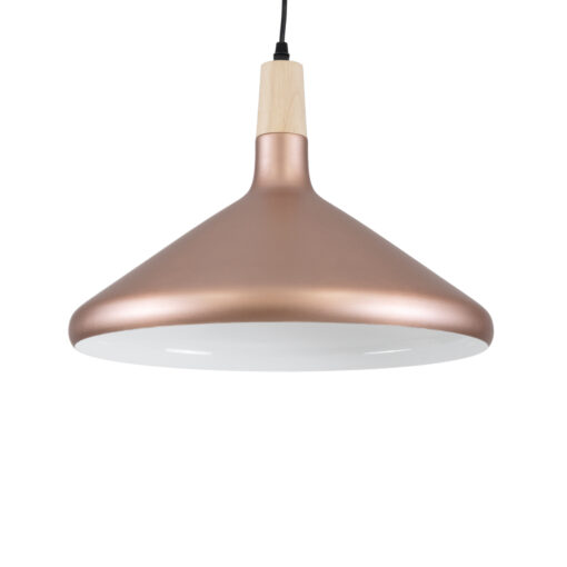 GloboStar® GLOBOSTAR® FELICITA 01223 Μοντέρνο Κρεμαστό Φωτιστικό Οροφής με Ντουί 1 x E27 AC 220-240V IP20 - Χάλκινο & Λευκό - Μ40 x Π40 x Υ30cm