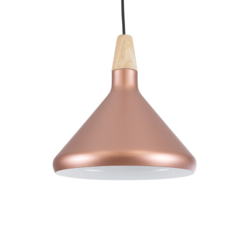 GloboStar® GLOBOSTAR® FERCLA 01224 Μοντέρνο Κρεμαστό Φωτιστικό Οροφής με Ντουί 1 x E27 AC 220-240V IP20 - Χάλκινο & Λευκό - Μ27 x Π27 x Υ25cm