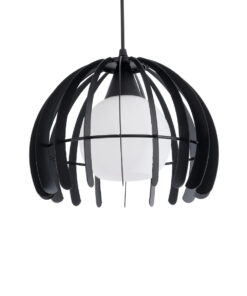 GloboStar® GLOBOSTAR® INGLEY 01226 Μοντέρνο Κρεμαστό Φωτιστικό Οροφής με Ντουί 1 x E27 AC 220-240V IP20 - Μαύρο & Λευκό - Μ26 x Π26 x Υ21cm