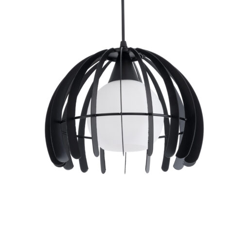 GloboStar® GLOBOSTAR® INGLEY 01226 Μοντέρνο Κρεμαστό Φωτιστικό Οροφής με Ντουί 1 x E27 AC 220-240V IP20 - Μαύρο & Λευκό - Μ26 x Π26 x Υ21cm