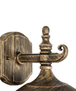 GLOBOSTAR® PHAROS 01228 Vintage Φωτιστικό Τοίχου - Απλίκα με Ντουί 1 x E27 AC 220-240V IP20 - Μπρούτζινο Εφέ Σκουριάς - Μ17 x Π19 x Υ29cm 12 01228 5