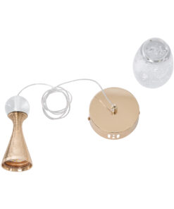 GLOBOSTAR® JADORE 01232 Μοντέρνο Κρεμαστό Φωτιστικό Οροφής LED 5W 400lm 120° AC 220-240V IP20 Θερμό Λευκό 3000K - Lumileds SMD Chip - Χρυσό & Διάφανο - Μ8 x Π8 x Υ26cm - 2 Χρόνια Εγγύηση 25 01232 11