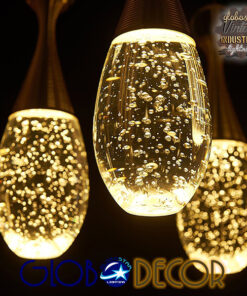 GLOBOSTAR® JADORE 01232 Μοντέρνο Κρεμαστό Φωτιστικό Οροφής LED 5W 400lm 120° AC 220-240V IP20 Θερμό Λευκό 3000K - Lumileds SMD Chip - Χρυσό & Διάφανο - Μ8 x Π8 x Υ26cm - 2 Χρόνια Εγγύηση 26 01232 4 1