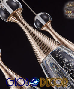 GLOBOSTAR® JADORE 01232 Μοντέρνο Κρεμαστό Φωτιστικό Οροφής LED 5W 400lm 120° AC 220-240V IP20 Θερμό Λευκό 3000K - Lumileds SMD Chip - Χρυσό & Διάφανο - Μ8 x Π8 x Υ26cm - 2 Χρόνια Εγγύηση 27 01232 5 1