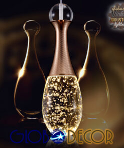 GLOBOSTAR® JADORE 01232 Μοντέρνο Κρεμαστό Φωτιστικό Οροφής LED 5W 400lm 120° AC 220-240V IP20 Θερμό Λευκό 3000K - Lumileds SMD Chip - Χρυσό & Διάφανο - Μ8 x Π8 x Υ26cm - 2 Χρόνια Εγγύηση 29 01232 8 1