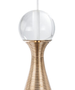 GLOBOSTAR® JADORE 01232 Μοντέρνο Κρεμαστό Φωτιστικό Οροφής LED 5W 400lm 120° AC 220-240V IP20 Θερμό Λευκό 3000K - Lumileds SMD Chip - Χρυσό & Διάφανο - Μ8 x Π8 x Υ26cm - 2 Χρόνια Εγγύηση 22 01232 8