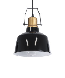 GloboStar® GLOBOSTAR® DEVOTA 01235 Vintage Κρεμαστό Φωτιστικό Οροφής με Ντουί 1 x E27 AC 220-240V IP20 - Μαύρο & Χρυσό - Μ22 x Π22 x Υ30cm