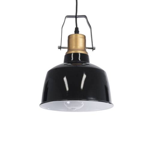 GloboStar® GLOBOSTAR® DEVOTA 01235 Vintage Κρεμαστό Φωτιστικό Οροφής με Ντουί 1 x E27 AC 220-240V IP20 - Μαύρο & Χρυσό - Μ22 x Π22 x Υ30cm