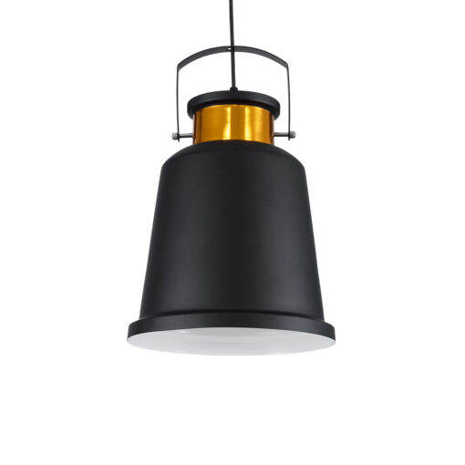 GloboStar® GLOBOSTAR® NUNZIATA 01236 Vintage Κρεμαστό Φωτιστικό Οροφής με Ντουί 1 x E27 AC 220-240V IP20 - Μαύρο & Χρυσό - Μ26 x Π26 x Υ40cm