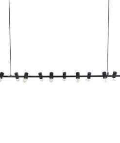 GLOBOSTAR® ALFREDA 01242 Μοντέρνο Κρεμαστό Φωτιστικό Οροφής με Ντουί 10 x E27 AC 220-240V IP20 - Μαύρο - Μ140 x Π18 x Υ7cm 16 01242 7