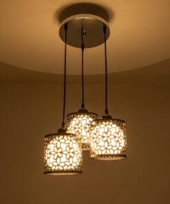 Alternative view of GLOBOSTAR® RAINELDA 01246 Μοντέρνο Κρεμαστό Φωτιστικό Οροφής με Ντουί 3 x E27 AC 220-240V IP20 - Μαύρο & Λευκό - Μ35 x Π35 x Υ110cm