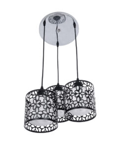 GLOBOSTAR® RAINELDA 01246 Μοντέρνο Κρεμαστό Φωτιστικό Οροφής με Ντουί 3 x E27 AC 220-240V IP20 - Μαύρο & Λευκό - Μ35 x Π35 x Υ110cm 13 01246 5