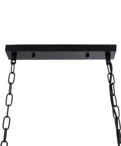 GLOBOSTAR® NEST 01255 Vintage Κρεμαστό Φωτιστικό Οροφής με Ντουί 4 x E27 AC 220-240V IP20 - Mαύρο & Πράσινο - Μ103 x Π34 x Υ36.5cm 20 01255 10