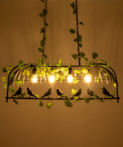 GLOBOSTAR® NEST 01255 Vintage Κρεμαστό Φωτιστικό Οροφής με Ντουί 4 x E27 AC 220-240V IP20 - Mαύρο & Πράσινο - Μ103 x Π34 x Υ36.5cm 13 01255 3