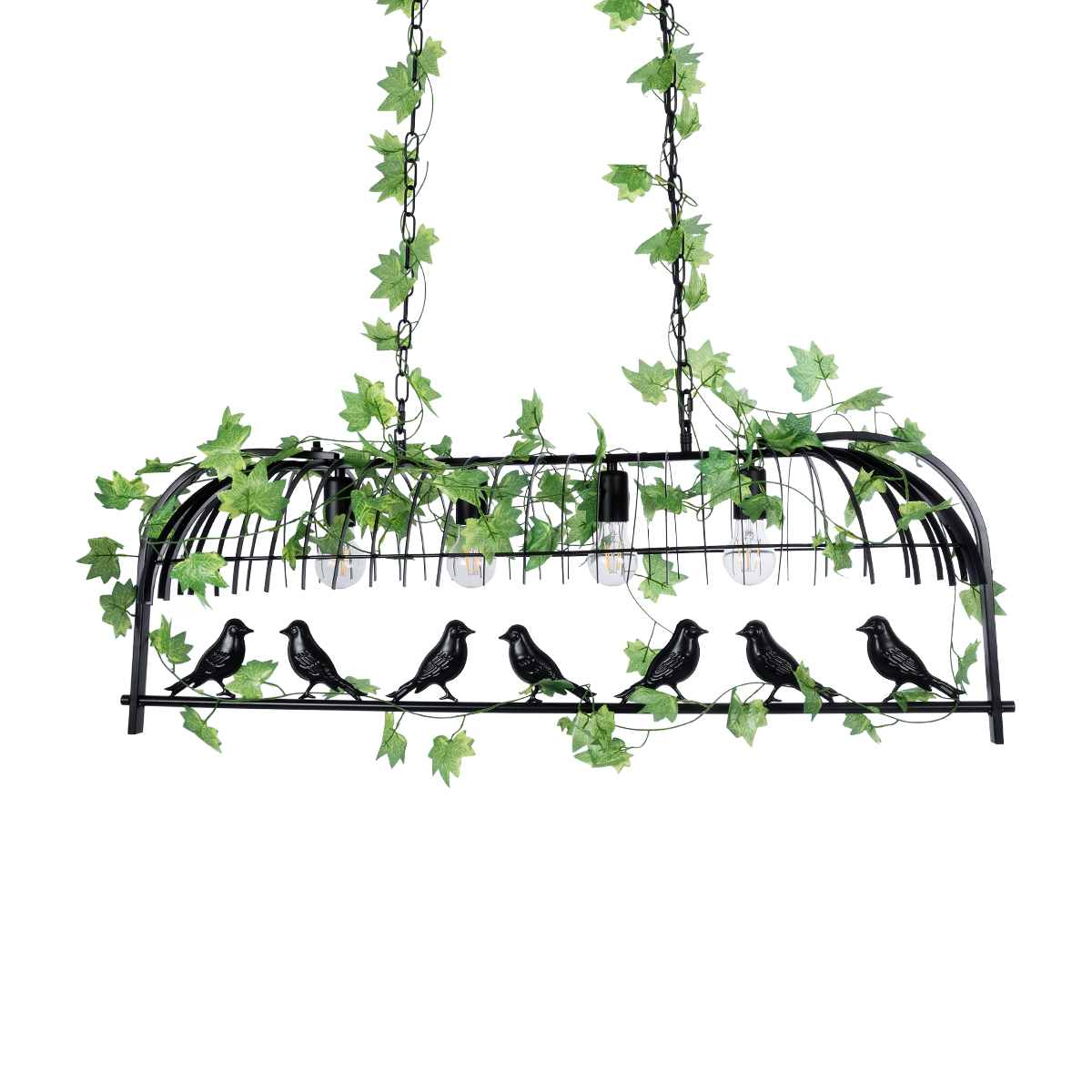 GLOBOSTAR® NEST 01255 Vintage Κρεμαστό Φωτιστικό Οροφής με Ντουί 4 x E27 AC 220-240V IP20 - Mαύρο & Πράσινο - Μ103 x Π34 x Υ36.5cm 5 GLOBOSTAR® NEST 01255 Vintage Κρεμαστό Φωτιστικό Οροφής με Ντουί 4 x E27 AC 220-240V IP20 - Mαύρο & Πράσινο - Μ103 x Π34 x Υ36.5cm - Image 3