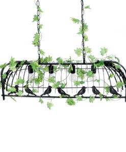 GLOBOSTAR® NEST 01255 Vintage Κρεμαστό Φωτιστικό Οροφής με Ντουί 4 x E27 AC 220-240V IP20 - Mαύρο & Πράσινο - Μ103 x Π34 x Υ36.5cm 16 01255 6