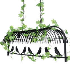 GLOBOSTAR® NEST 01255 Vintage Κρεμαστό Φωτιστικό Οροφής με Ντουί 4 x E27 AC 220-240V IP20 - Mαύρο & Πράσινο - Μ103 x Π34 x Υ36.5cm 17 01255 7