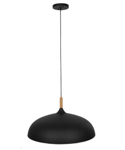 GloboStar® GLOBOSTAR® VALLETE 01259 Μοντέρνο Κρεμαστό Φωτιστικό Οροφής με Ντουί 1 x E27 AC 220-240V IP20 - Μαύρο & Μπεζ - Μ60 x Π60 x Υ35cm