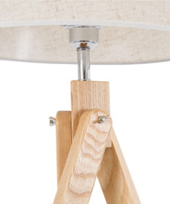 GloboStar® TRIPOD 01263 Μοντέρνο Επιδαπέδιο Φωτιστικό Μονόφωτο 1 x E27 IP20 Μπεζ Ξύλο με Μπεζ Ύφασμα - Μ40 x Π40 x Υ143cm 17 01263 6