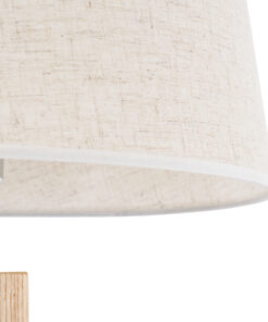 GloboStar® TRIPOD 01263 Μοντέρνο Επιδαπέδιο Φωτιστικό Μονόφωτο 1 x E27 IP20 Μπεζ Ξύλο με Μπεζ Ύφασμα - Μ40 x Π40 x Υ143cm 18 01263 7