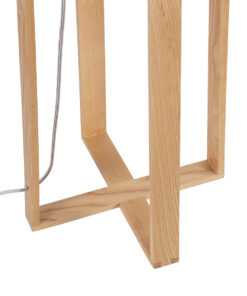 GloboStar® TOWER 01264 Μοντέρνο Επιδαπέδιο Φωτιστικό Μονόφωτο 1 x E27 IP20 Μπεζ Ξύλο με Λευκό Ύφασμα - Μ40 x Π40 x Υ166cm 17 01264 7