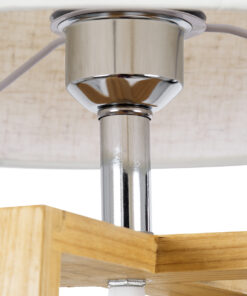 GloboStar® SQUID 01265 Μοντέρνο Επιτραπέζιο Φωτιστικό Πορτατίφ Μονόφωτο 1 x E27 IP20 Μπεζ Ξύλο με Μπεζ Ύφασμα - Μ30 x Π30 x Υ63cm 24 01265 10