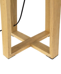 GloboStar® SQUID 01265 Μοντέρνο Επιτραπέζιο Φωτιστικό Πορτατίφ Μονόφωτο 1 x E27 IP20 Μπεζ Ξύλο με Μπεζ Ύφασμα - Μ30 x Π30 x Υ63cm 25 01265 11