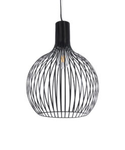 GloboStar® GLOBOSTAR® SCANDI 01266 Μοντέρνο Κρεμαστό Φωτιστικό Οροφής με Ντουί 1 x E27 AC 220-240V IP20 - Μαύρο - Μ38 x Π38 x Υ50cm