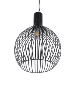 GLOBOSTAR® SCANDI 01266 Μοντέρνο Κρεμαστό Φωτιστικό Οροφής με Ντουί 1 x E27 AC 220-240V IP20 - Μαύρο - Μ38 x Π38 x Υ50cm 16 01266 6