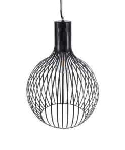 GLOBOSTAR® SCANDI 01266 Μοντέρνο Κρεμαστό Φωτιστικό Οροφής με Ντουί 1 x E27 AC 220-240V IP20 - Μαύρο - Μ38 x Π38 x Υ50cm 17 01266 7