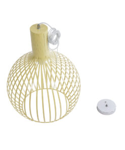 GLOBOSTAR® SCANDI 01267 Vintage Κρεμαστό Φωτιστικό Οροφής με Ντουί 1 x E27 AC 220-240V IP20 - Μπεζ - Μ38 x Π38 x Y50cm 21 01267 11