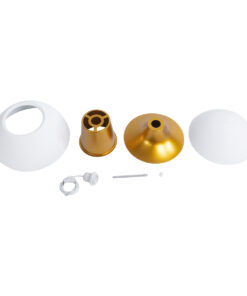 GLOBOSTAR® SEVILLE 01268 Μοντέρνο Κρεμαστό Φωτιστικό Οροφής με Ντουί 1 x E27 AC 220-240V IP20 - Λευκό & Χρυσό - Μ35 x Π35 x Υ35cm 21 01268 11