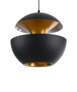 GloboStar® GLOBOSTAR® SEVILLE 01269 Μοντέρνο Κρεμαστό Φωτιστικό Οροφής με Ντουί 1 x E27 AC 220-240V IP20 - Μαύρο & Χρυσό - Μ35 x Π35 x Υ35cm