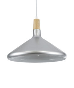 GloboStar® GLOBOSTAR® FELICITA 01276 Μοντέρνο Κρεμαστό Φωτιστικό Οροφής με Ντουί 1 x E27 AC 220-240V IP20 - Ασημί & Μπεζ - Μ40 x Π40 x Y30cm