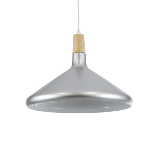 GloboStar® GLOBOSTAR® FELICITA 01276 Μοντέρνο Κρεμαστό Φωτιστικό Οροφής με Ντουί 1 x E27 AC 220-240V IP20 - Ασημί & Μπεζ - Μ40 x Π40 x Y30cm