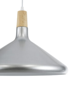 GLOBOSTAR® FELICITA 01276 Μοντέρνο Κρεμαστό Φωτιστικό Οροφής με Ντουί 1 x E27 AC 220-240V IP20 - Ασημί & Μπεζ - Μ40 x Π40 x Y30cm 19 01276 9