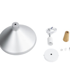 GLOBOSTAR® FELICITA 01277 Μοντέρνο Κρεμαστό Φωτιστικό Οροφής με Ντουί 1 x E27 AC 220-240V IP20 - Ασημί & Μπεζ - Μ30 x Π30 x Υ25cm 21 01277 11