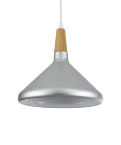 GloboStar® GLOBOSTAR® FELICITA 01277 Μοντέρνο Κρεμαστό Φωτιστικό Οροφής με Ντουί 1 x E27 AC 220-240V IP20 - Ασημί & Μπεζ - Μ30 x Π30 x Υ25cm