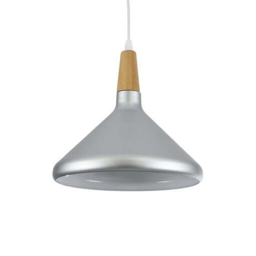 GloboStar® GLOBOSTAR® FELICITA 01277 Μοντέρνο Κρεμαστό Φωτιστικό Οροφής με Ντουί 1 x E27 AC 220-240V IP20 - Ασημί & Μπεζ - Μ30 x Π30 x Υ25cm