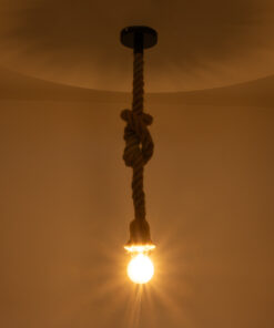 GLOBOSTAR® ROPE 01278 Vintage Κρεμαστό Φωτιστικό Οροφής με Ντουί 1 x E27 AC 220-240V IP20 - Μπεζ - Μ3.5 x Π3.5 x Y100cm 9 01278 3