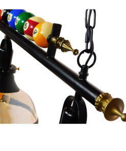 GLOBOSTAR® BILLIARD SERIES 01280 Vintage Κρεμαστό Φωτιστικό Οροφής με Ντουί 3 x E27 AC 220-240V IP20 - Μαύρο & Χρυσό Μελί - Μ96 x Π25 x Υ30cm 16 01280 005