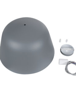 GLOBOSTAR® UPVALE 01282 Μοντέρνο Κρεμαστό Φωτιστικό Οροφής με Ντουί 1 x E27 AC 220-240V IP20 - Γκρι & Λευκό - Μ40 x Π40 x Υ24cm 19 01282 9