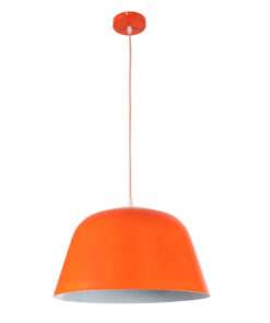 GLOBOSTAR® UPVALE 01283 Μοντέρνο Κρεμαστό Φωτιστικό Οροφής με Ντουί 1 x E27 AC 220-240V IP20 - Πορτοκαλί & Λευκό - Μ40 x Π40 x Υ24cm 13 01283 3