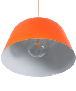 GLOBOSTAR® UPVALE 01283 Μοντέρνο Κρεμαστό Φωτιστικό Οροφής με Ντουί 1 x E27 AC 220-240V IP20 - Πορτοκαλί & Λευκό - Μ40 x Π40 x Υ24cm 15 01283 5