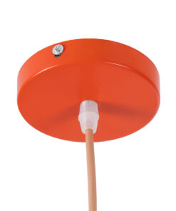 GLOBOSTAR® UPVALE 01283 Μοντέρνο Κρεμαστό Φωτιστικό Οροφής με Ντουί 1 x E27 AC 220-240V IP20 - Πορτοκαλί & Λευκό - Μ40 x Π40 x Υ24cm 18 01283 8