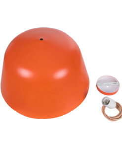 GLOBOSTAR® UPVALE 01283 Μοντέρνο Κρεμαστό Φωτιστικό Οροφής με Ντουί 1 x E27 AC 220-240V IP20 - Πορτοκαλί & Λευκό - Μ40 x Π40 x Υ24cm 19 01283 9