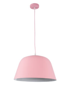 GLOBOSTAR® UPVALE 01284 Μοντέρνο Κρεμαστό Φωτιστικό Οροφής με Ντουί 1 x E27 AC 220-240V IP20 - Ροζ & Λευκό - Μ40 x Π40 x Υ24cm 13 01284 3