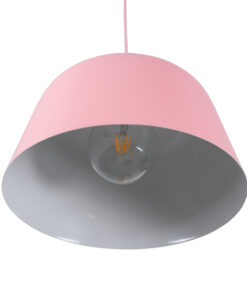 GLOBOSTAR® UPVALE 01284 Μοντέρνο Κρεμαστό Φωτιστικό Οροφής με Ντουί 1 x E27 AC 220-240V IP20 - Ροζ & Λευκό - Μ40 x Π40 x Υ24cm 15 01284 5